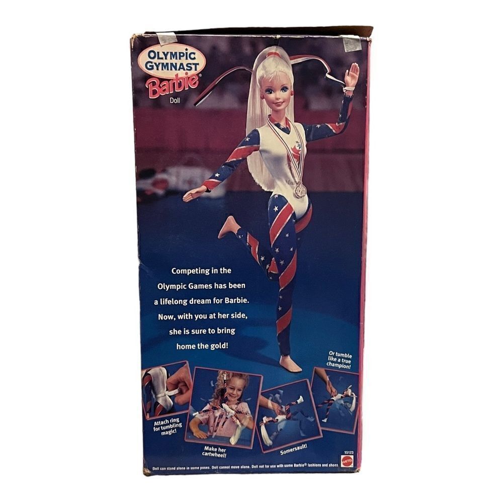 Barbie Mattel Olympic Gymnast Doll 1996 Atlanta Vintage 1995 Blonde Blue Eyes - Picture 2 of 4